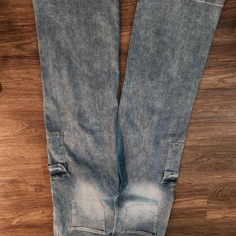 Risen Jeans Casual Blue Cargo Jeans - Picture 4 of 5